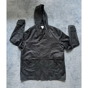 Sissi Goetze Black Hooded Jacket Goose Jacquard Print Men's EU 46 M Made‎ Poland